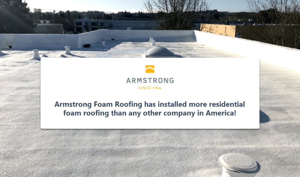 Armstrong Foam Roofing flat roof with SPF roofing system installed by Armstrong