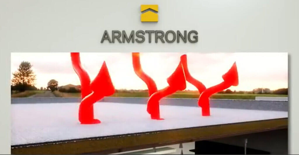 Heat being reflected by the coating of an Armstrong foam roof that is air sealed.