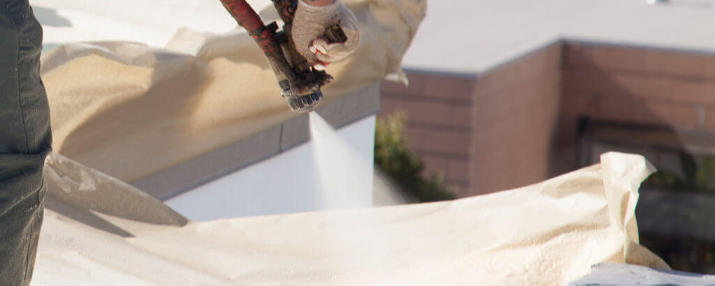 Armstrong Foam Roofing - spf sprayer on a flat roof